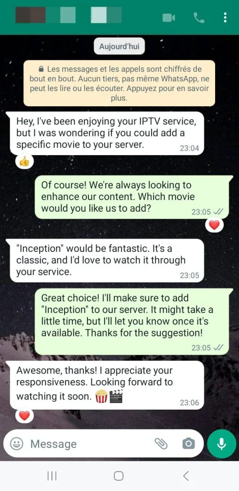 Conversation WhatsApp client 4